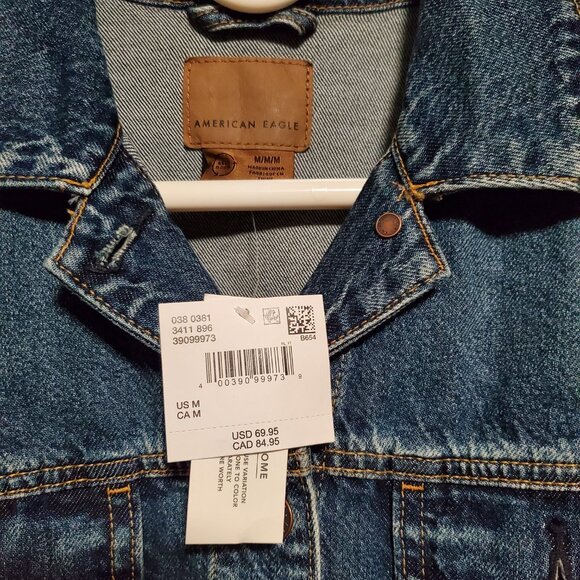 American Eagle AE Strigid Classic Denim Jacket | Dark Wash | NWT - Picture 8 of 13